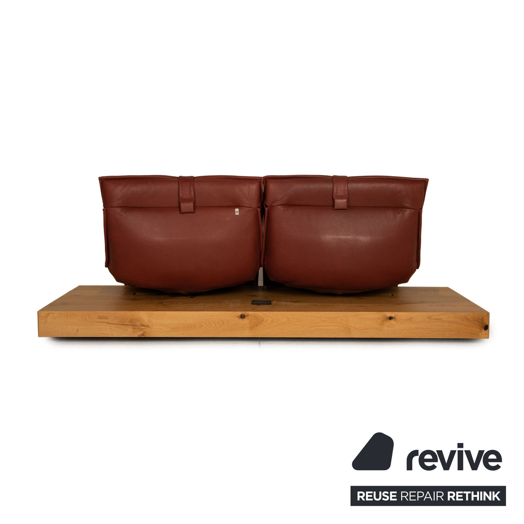 Koinor Free Motion Edit 3 Leder Zweisitzer Rot Sofa Couch Funktion