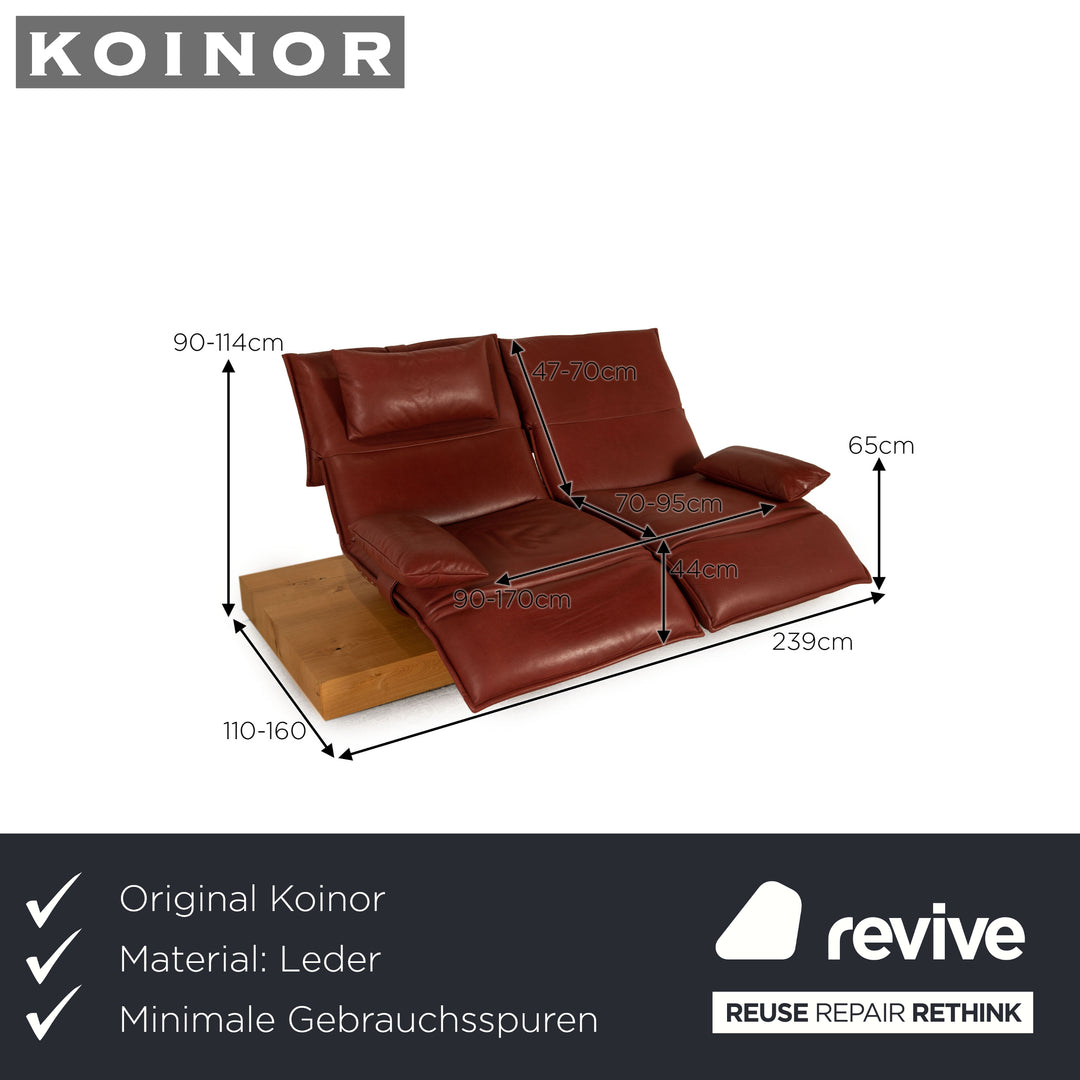 Koinor Free Motion Edit 3 Leder Zweisitzer Rot Sofa Couch Funktion