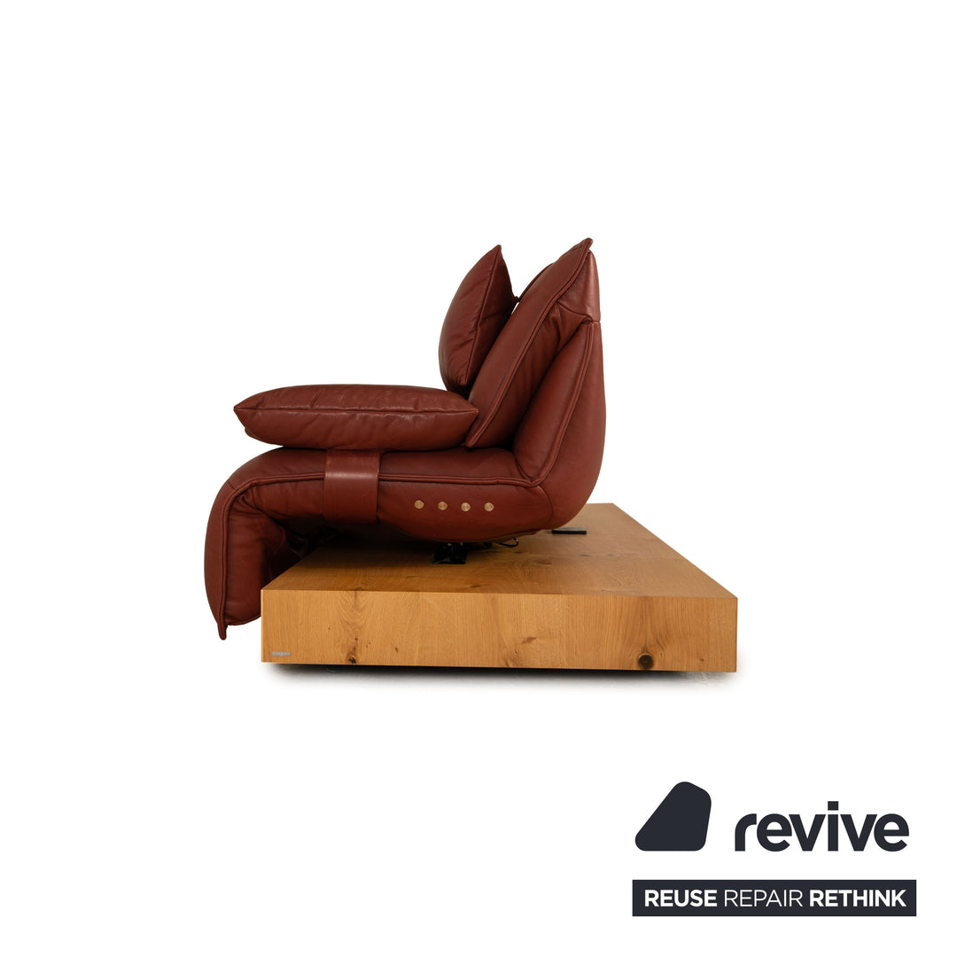Koinor Free Motion Edit 3 Leder Zweisitzer Rot Sofa Couch Funktion