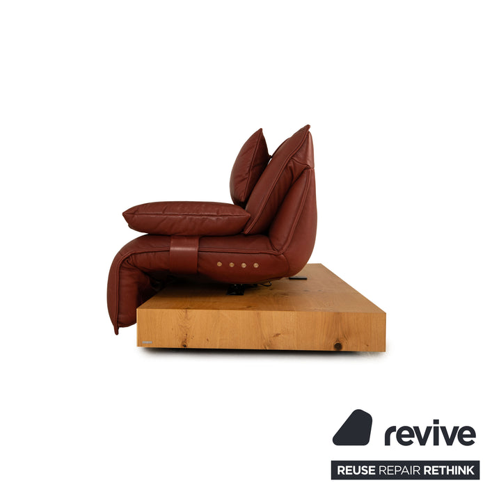 Koinor Free Motion Edit 3 Leder Zweisitzer Rot Sofa Couch Funktion