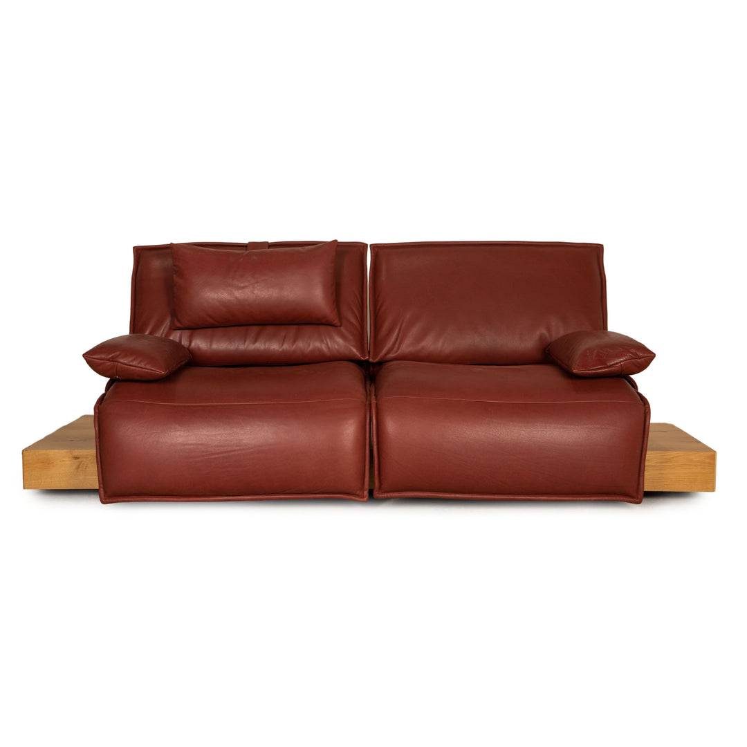 Koinor Free Motion Edit 3 Leder Zweisitzer Rot Sofa Couch Funktion