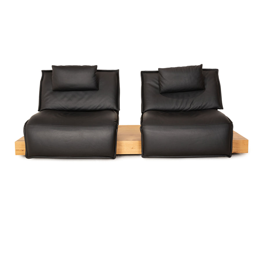 Koinor Free Motion Edit 3 Leder Zweisitzer Schwarz Sofa Couch manuelle Funktion