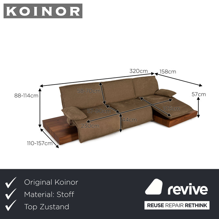 Koinor Free Motion Edit 3 Stoff Ecksofa Braun Sofa Couch Funktion