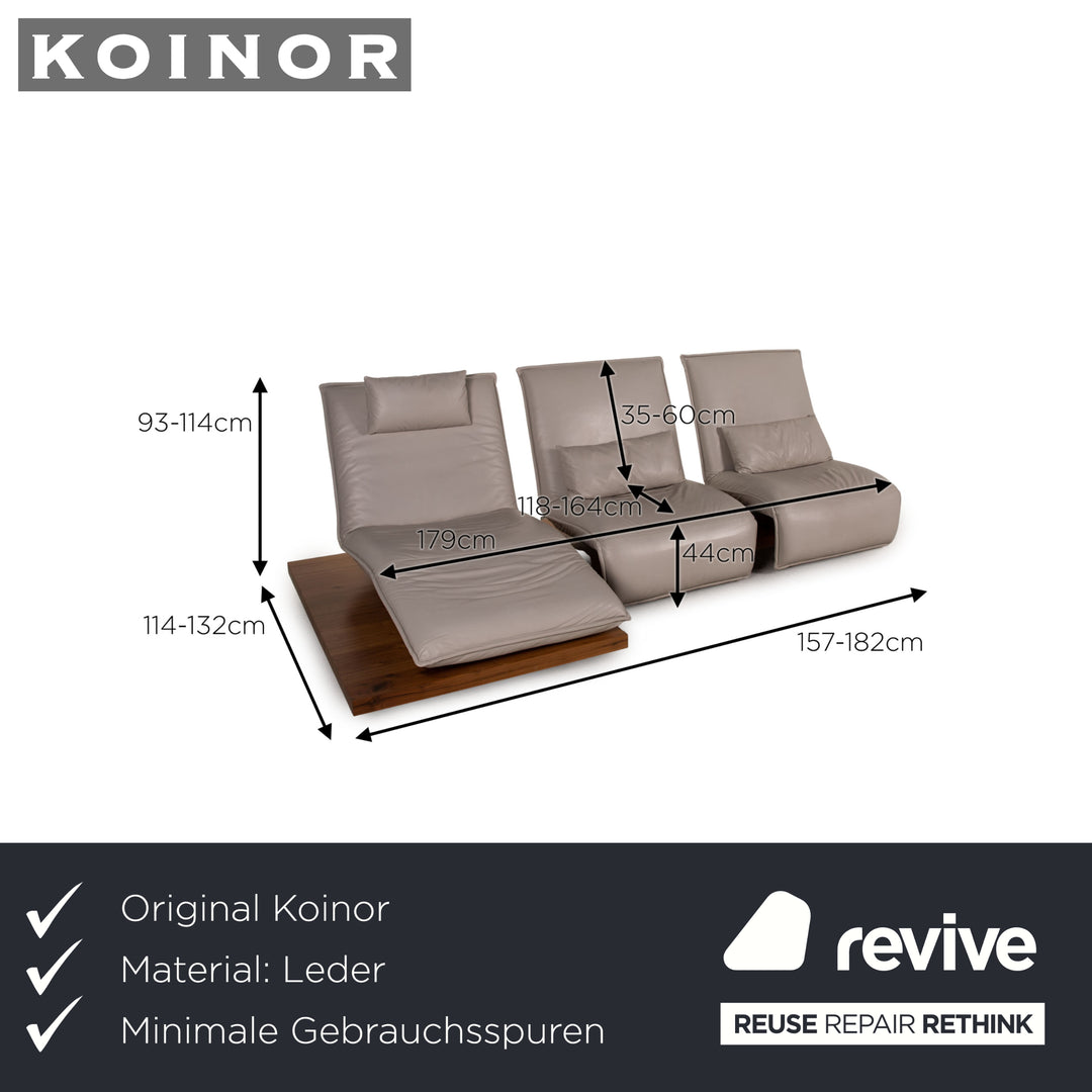 Koinor Free Motion Epos 2 Leder Sofa Creme Ecksofa Funktion Relaxfunktion Couch