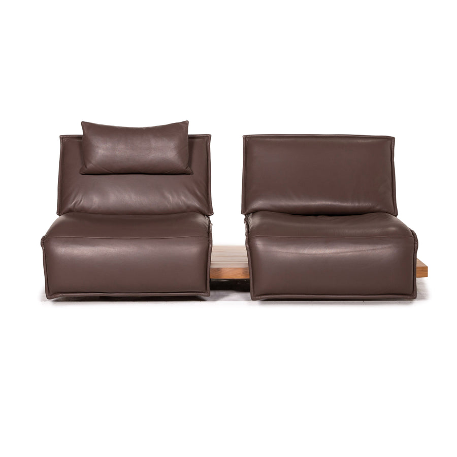 Koinor Free Motion Edit 2 leather sofa dark brown two-seater incl. electr. Function relax function #15401