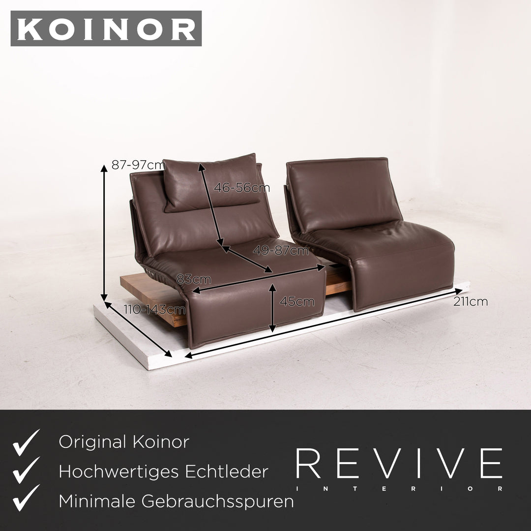 Koinor Free Motion Edit 2 Leder Sofa Dunkelbraun Zweisitzer inkl. elektr. Funktion Relaxfunktion #15401