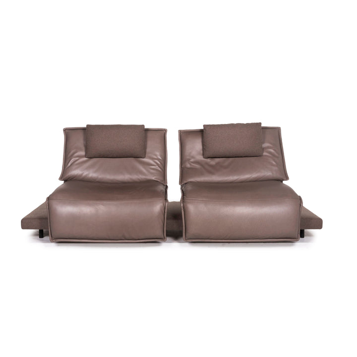 Koinor Free Motion Edit 1 Leder Sofa Grau Zweisitzer Funktion Relaxfunktion Couch #12509