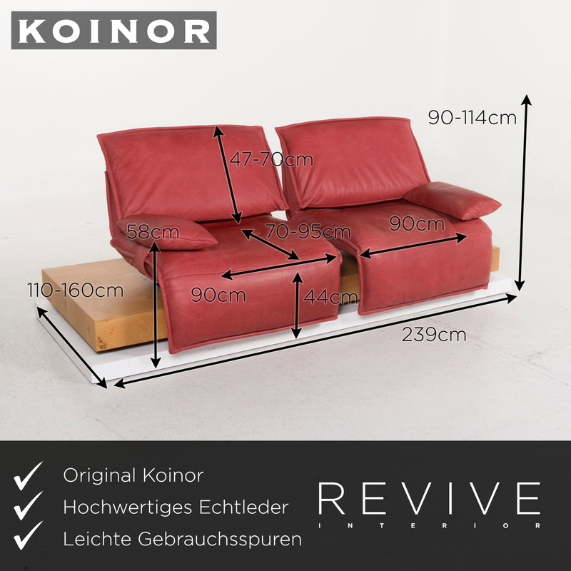 Koinor Free Motion Edit 3 Leder Sofa Rot Zweisitzer inkl. elektr. Funktion 