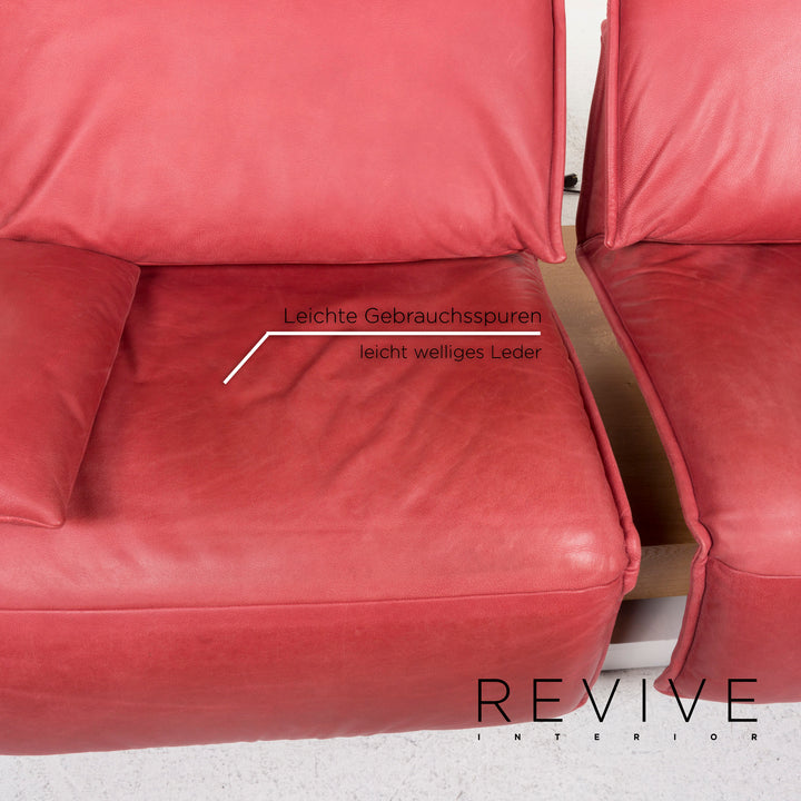 Koinor Free Motion Edit 3 leather sofa red two-seater incl. electr. Feature #13119