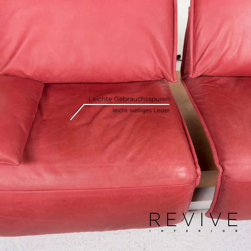Koinor Free Motion Edit 3 Leder Sofa Rot Zweisitzer inkl. elektr. Funktion 