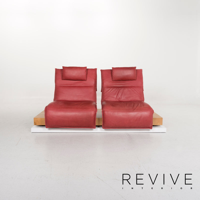 Koinor Free Motion Edit 3 Leder Sofa Rot Zweisitzer inkl. elektr. Funktion 