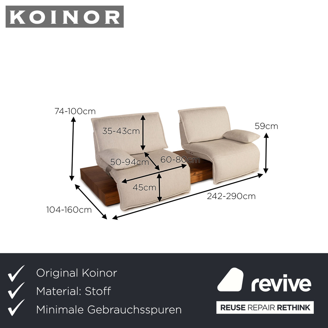 Koinor Free Motion Edit 3 Stoff Sofa Creme Zweisitzer Funktion Relaxfunktion