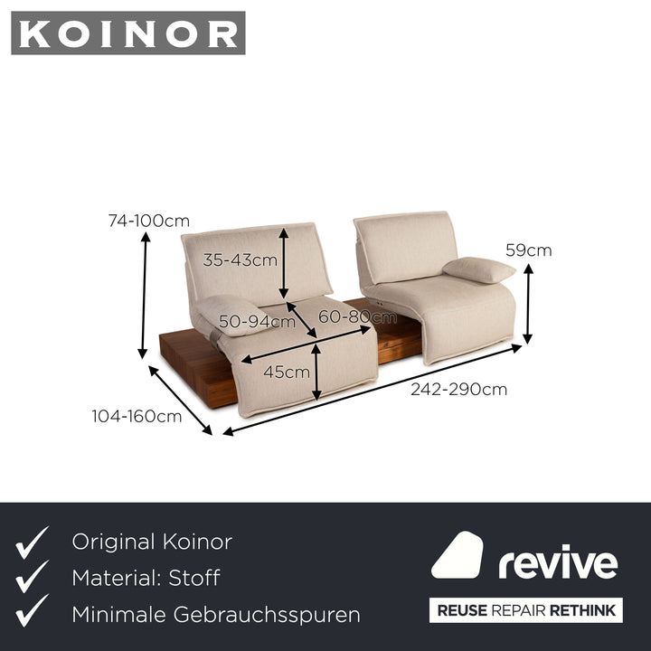 Koinor Free Motion Edit 3 Stoff Sofa Creme Zweisitzer Funktion Relaxfunktion