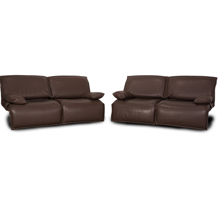 Koinor Free Motion Epiq Leder Sofa Garnitur Braun Zweisitzer  Sofa Couch elektrische Funktion