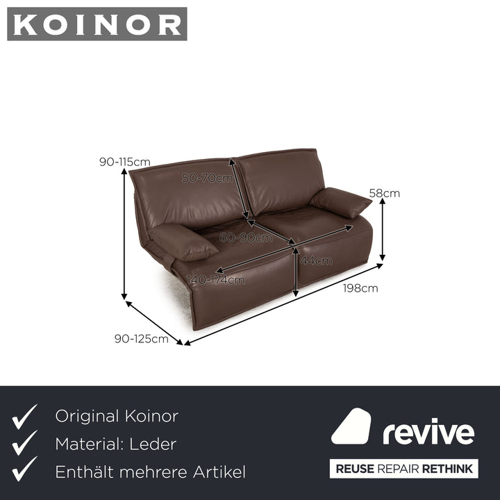 Koinor Free Motion Epiq Leder Sofa Garnitur Braun Zweisitzer  Sofa Couch elektrische Funktion