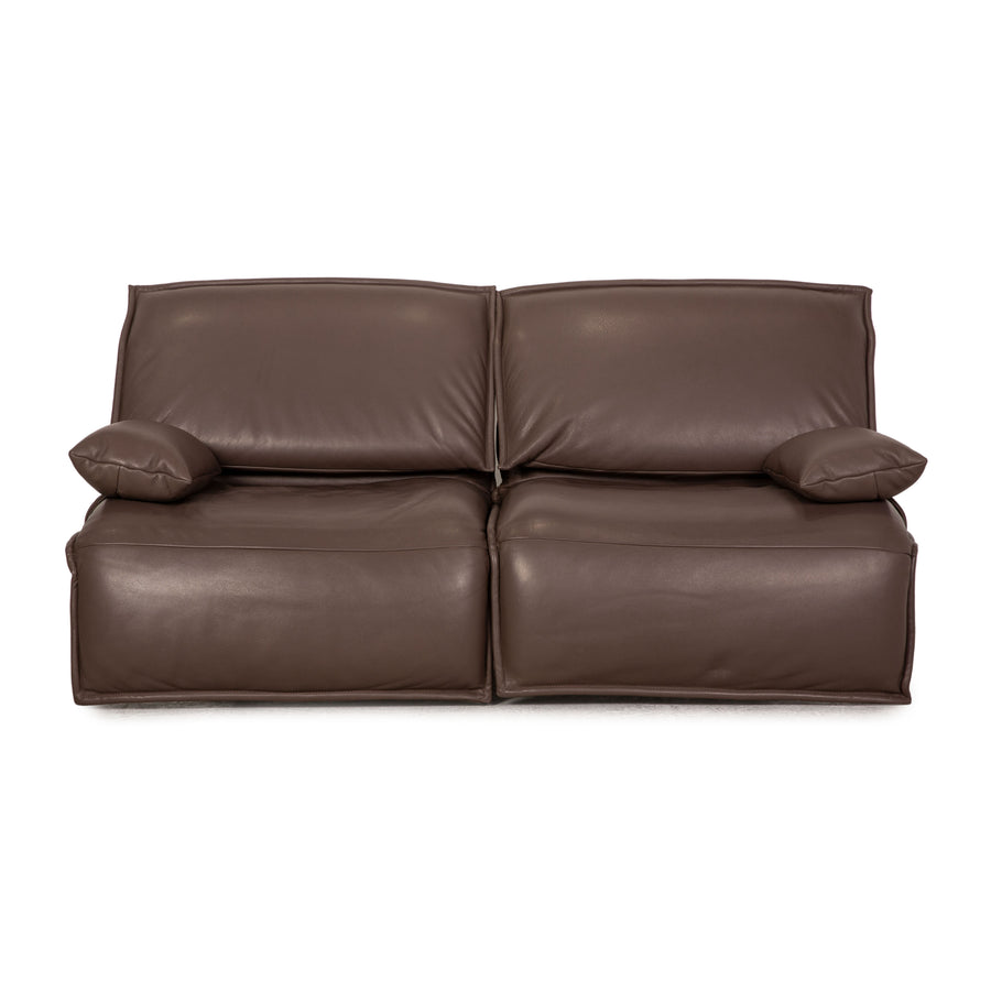 Koinor Free Motion Epiq Zweisitzer Leder Braun Taupe Sofa Couch elektrische Funktion