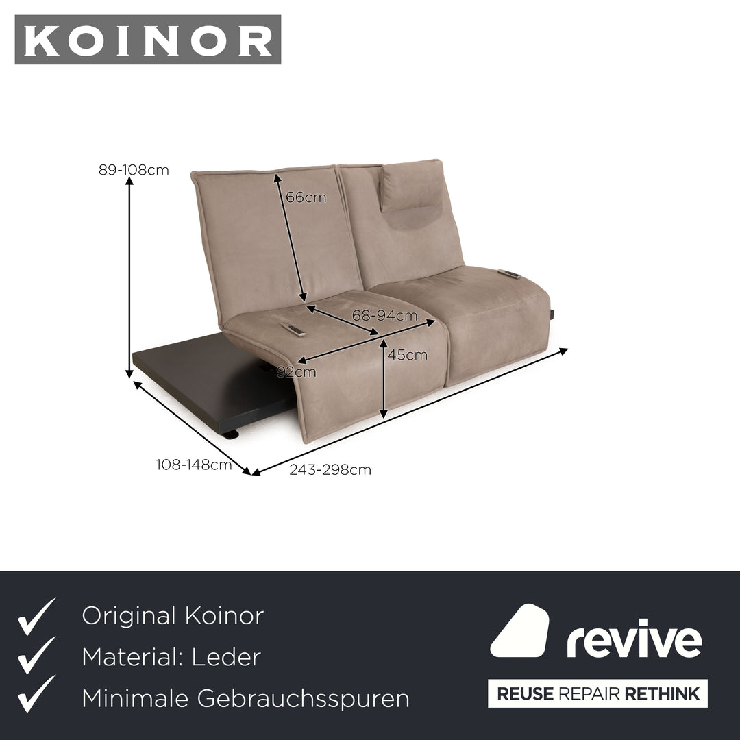 Koinor Free Motion Epos 1 Leder Zweisitzer Grau elektrische Funktion