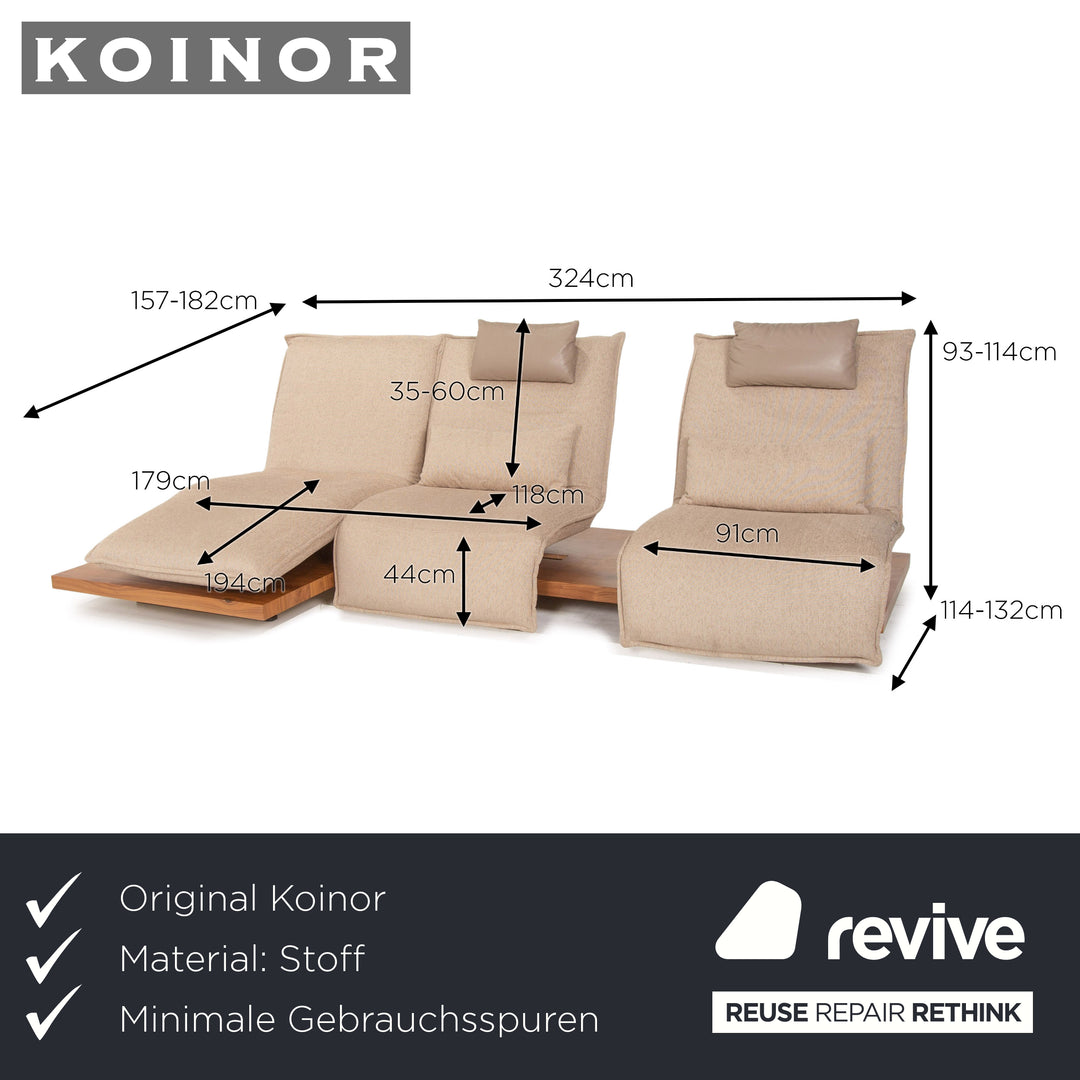 Koinor Free Motion Epos 2 Stoff Ecksofa Beige Funktion Relaxfunktion Sofa Couch
