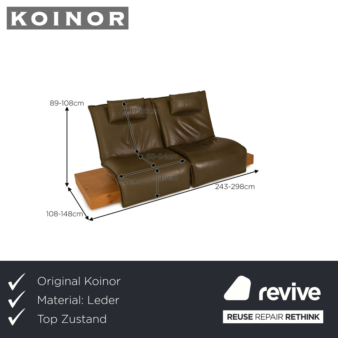 Koinor Free Motion Epos 3 Leder Grün Zweisitzer Sofa Couch elektrische Funktion