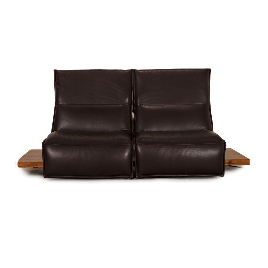 Koinor Free Motion Edit 2 leather sofa dark purple two-seater electr. function