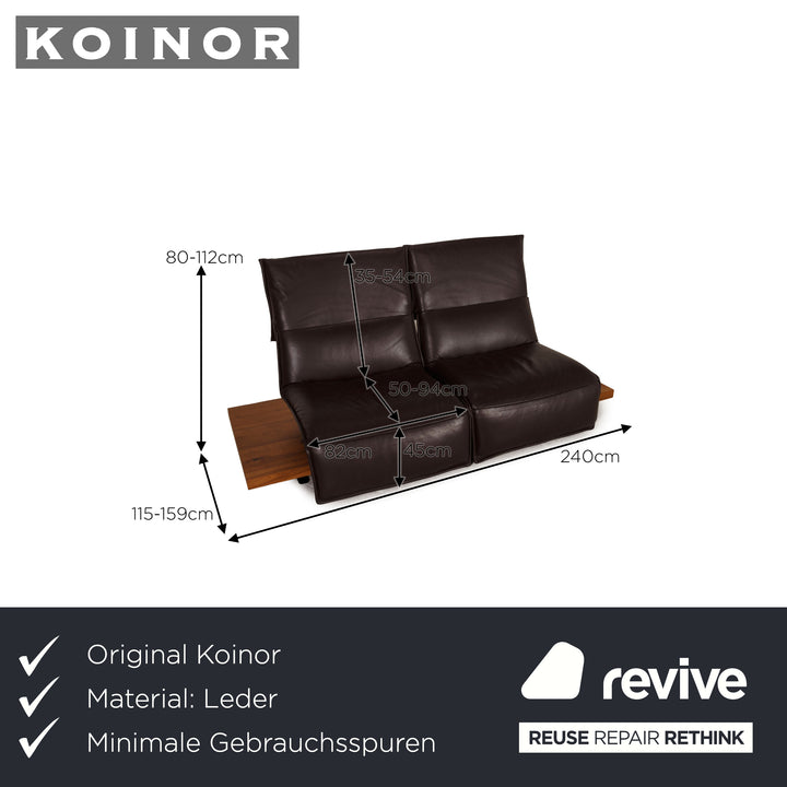 Koinor Free Motion Edit 2 Leder Sofa Dunkellila Zweisitzer  elektr. Funktion
