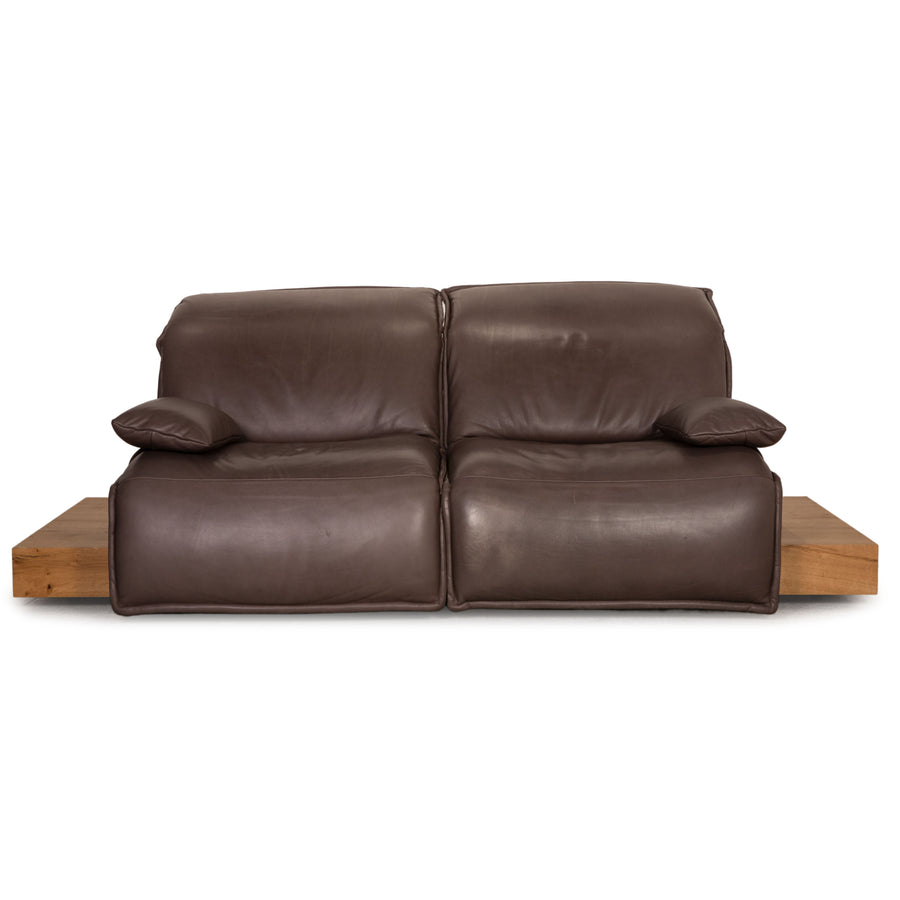 Koinor Free Motion Epos 3 Leder Sofa Grau Zweisitzer Couch elek. Funktion Relaxfunktion