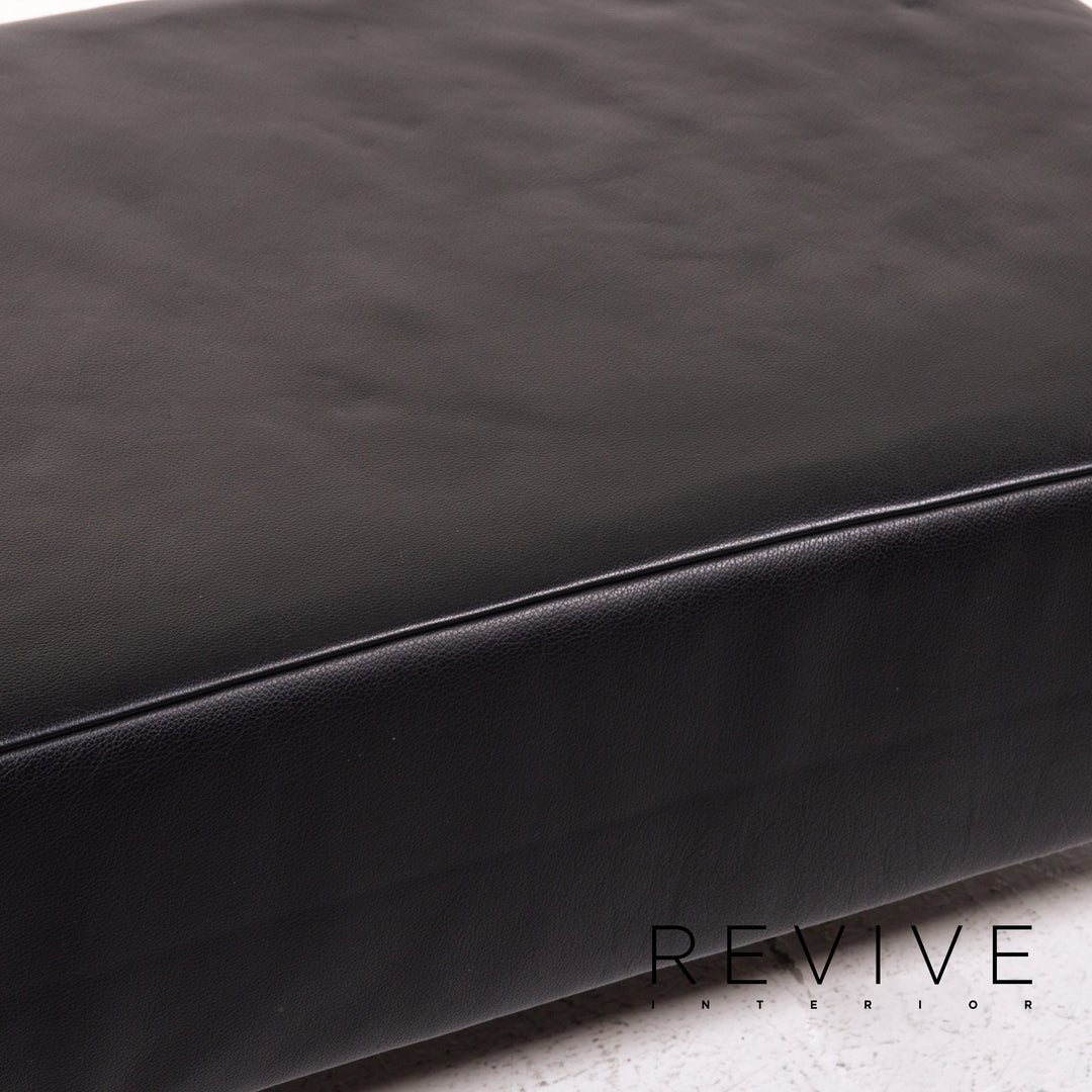 Koinor Genesis Leather Stool Black Ottoman #15099