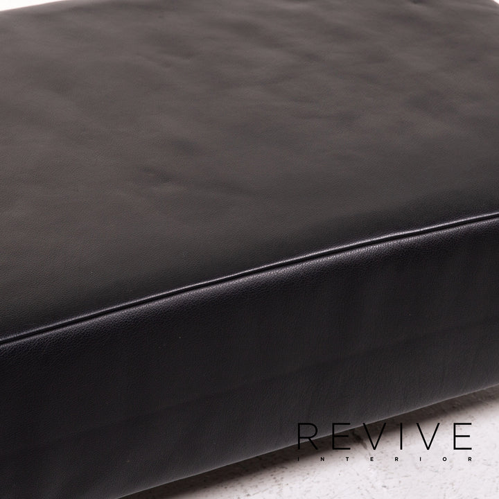 Koinor Genesis Leather Stool Black Ottoman #15099