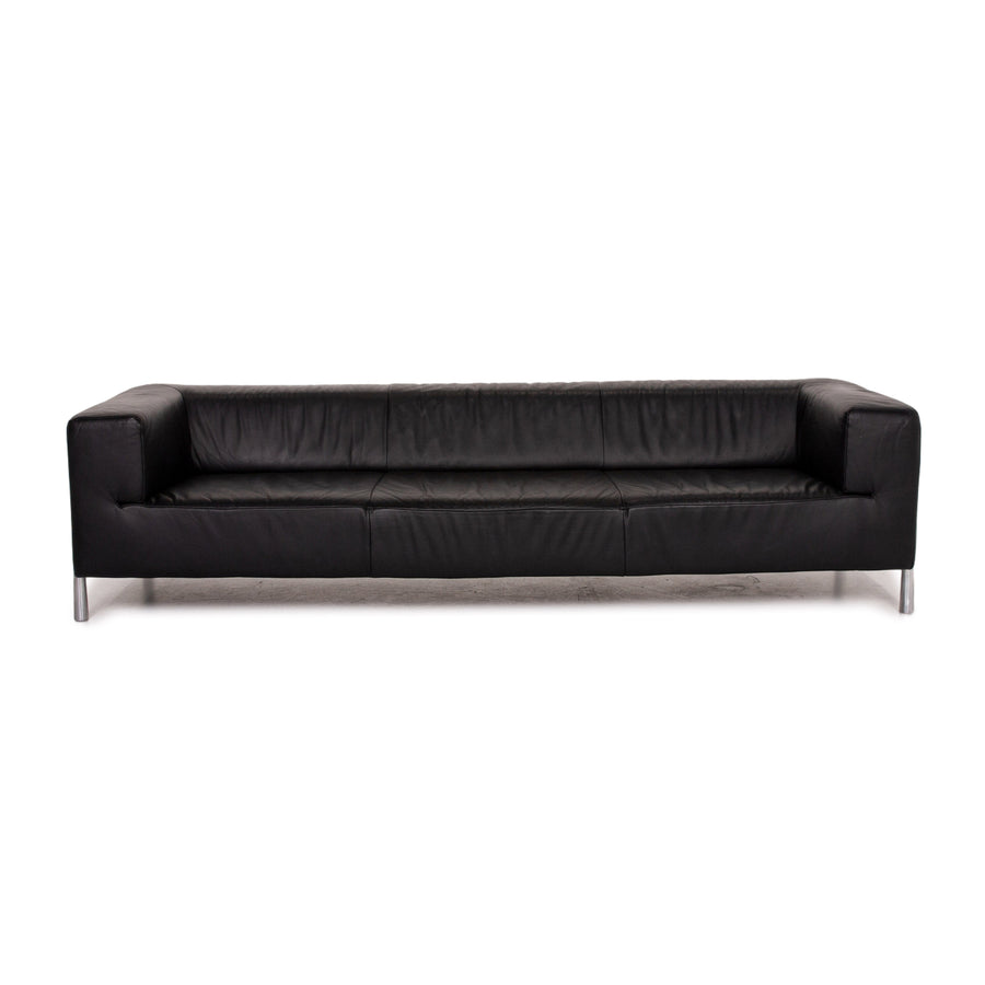 Koinor Genesis Leder Sofa Schwarz Viersitzer Couch #13714