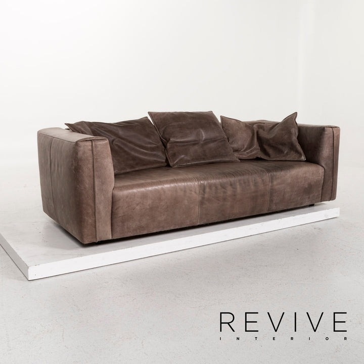 Koinor Glenn Leather Sofa Brown Three Seater Couch #12894