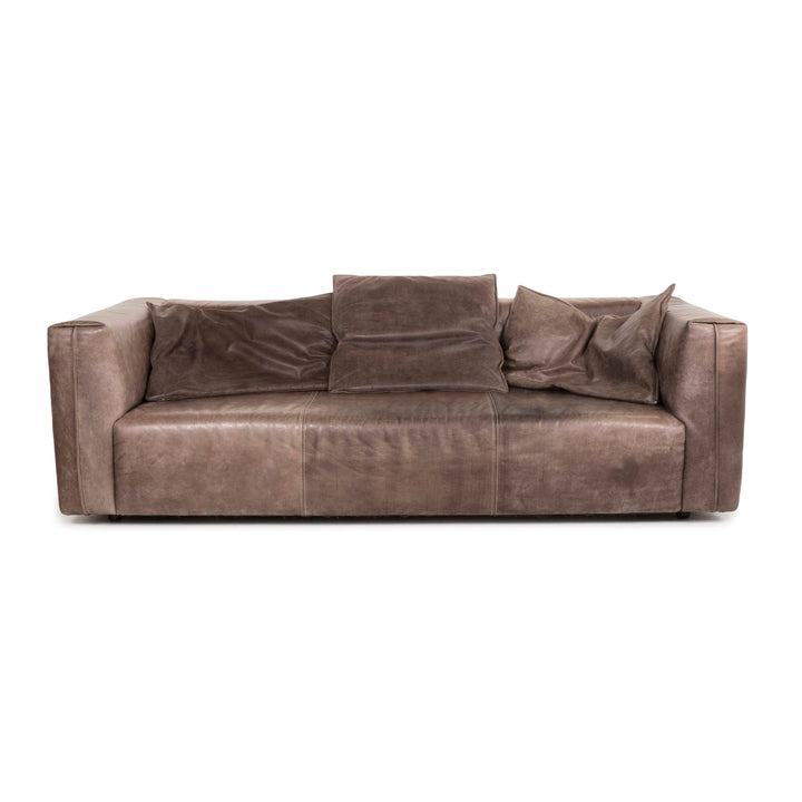 Koinor Glenn Leather Sofa Brown Three Seater Couch #12894