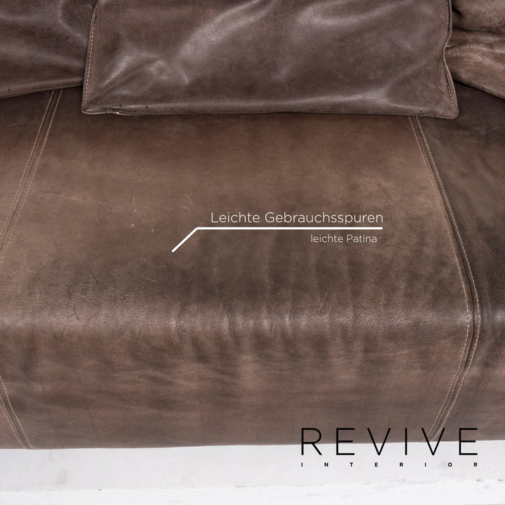 Koinor Glenn Leather Sofa Brown Three Seater Couch #12894