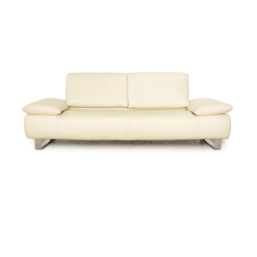 Koinor Goya Leder Dreisitzer Creme Sofa Couch manuelle Funktion