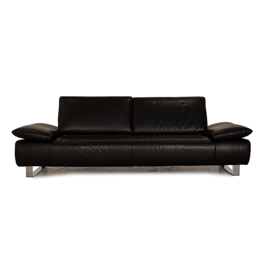 Koinor Goya Leder Dreisitzer Schwarz Sofa Couch