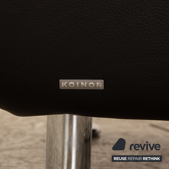 Koinor Goya Leather Sofa Set Black Three Seater Two Seater Stool Armchair Couch Manual Function