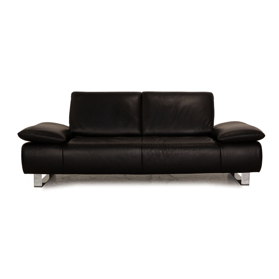 Koinor Goya Leder Zweisitzer Schwarz Sofa Couch manuelle Funktion