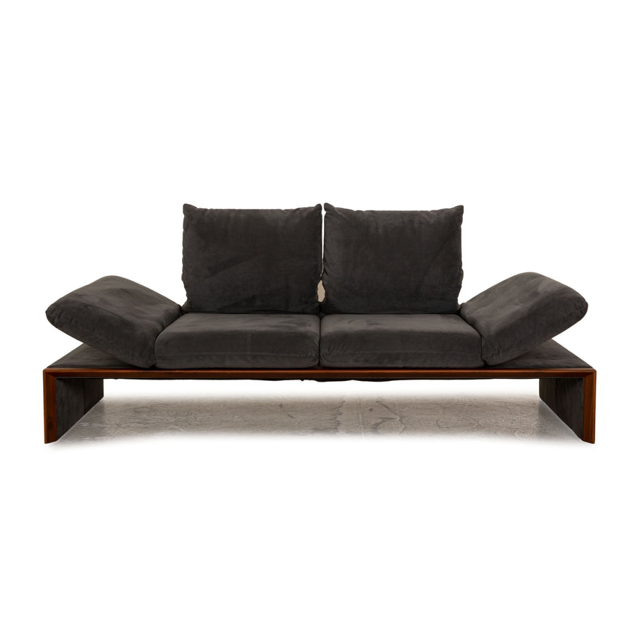 Koinor Harriet Stoff Zweisitzer Grau Alcantara Sofa Couch manuelle Funktion