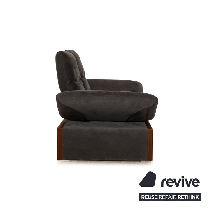 Koinor Houston Harriet Stoff Sofa Garnitur Grau Alcantara 2x Zweisitzer Couch manuelle Funktion