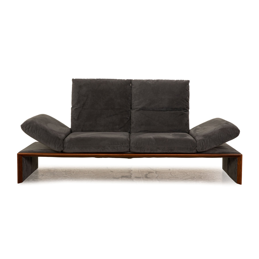 Koinor Houston Stoff Zweisitzer Grau Alcantara Sofa Couch manuelle Funktion
