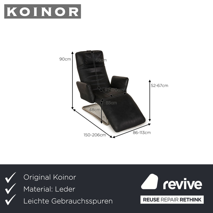 Koinor Imperio Leder Sessel Anthrazit Liege elektrische Funktion