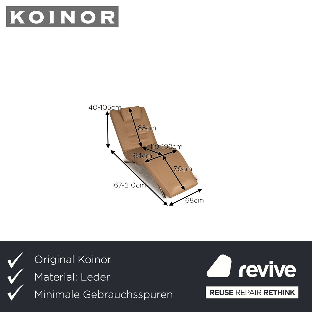 Koinor Jonas leather lounger beige function relaxation function