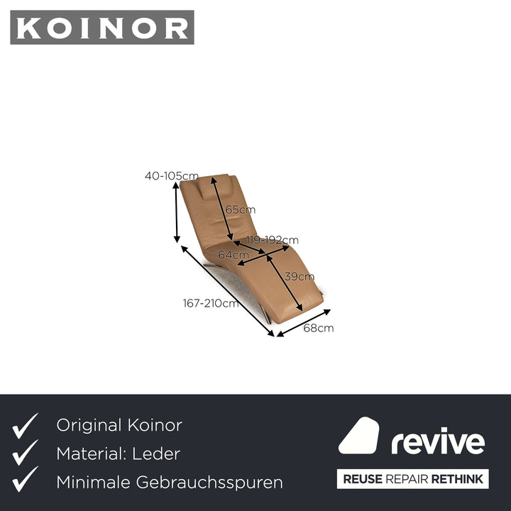 Koinor Jonas leather lounger beige function relaxation function