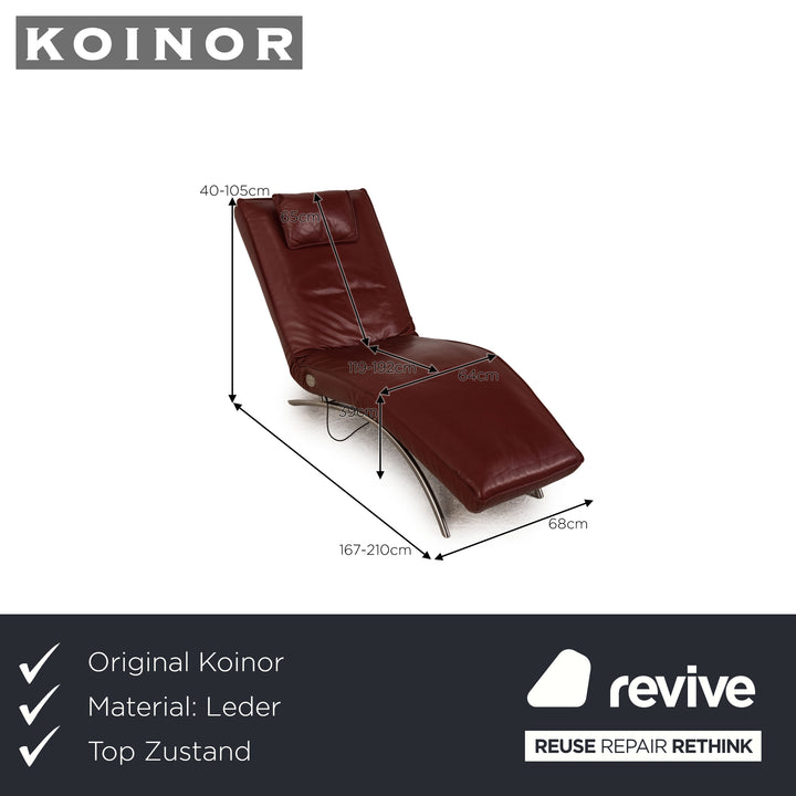Koinor Jonas Leder Liege Weinrot elektrische Funktion