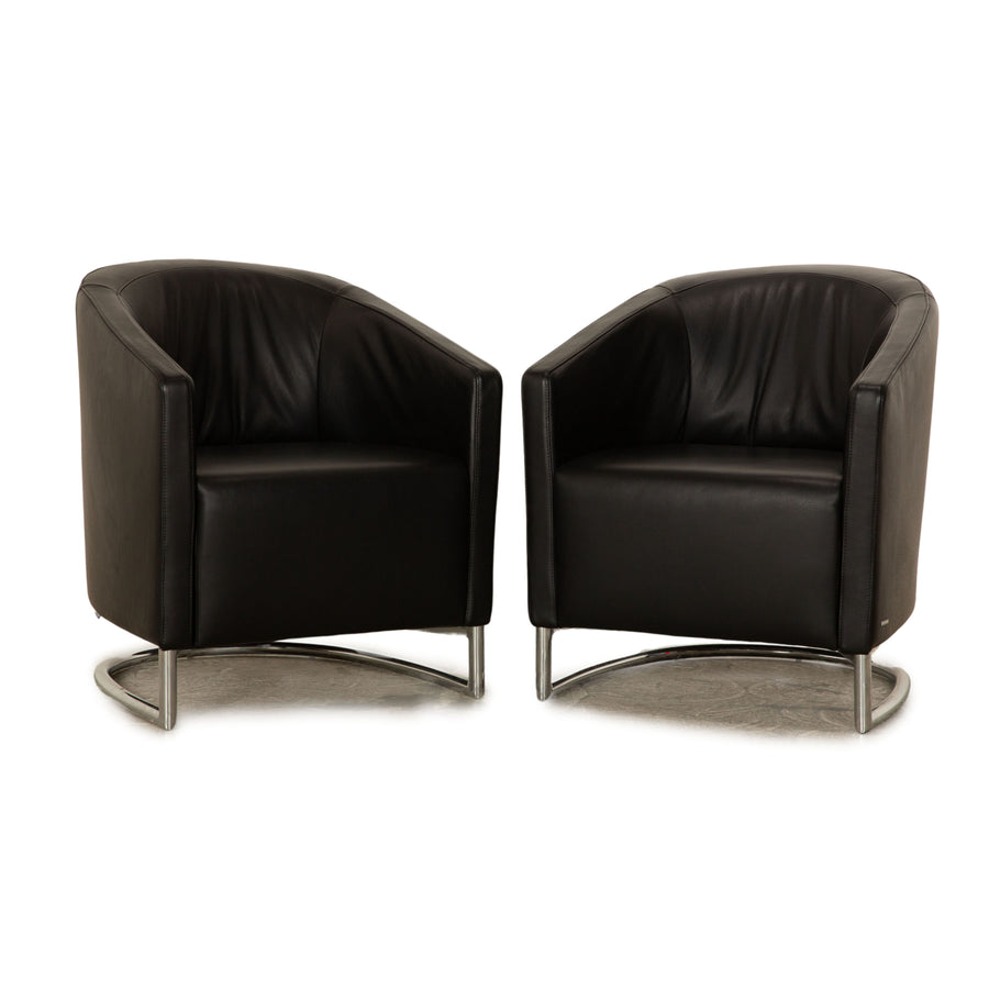 Koinor Junior Leather Armchair Set Black