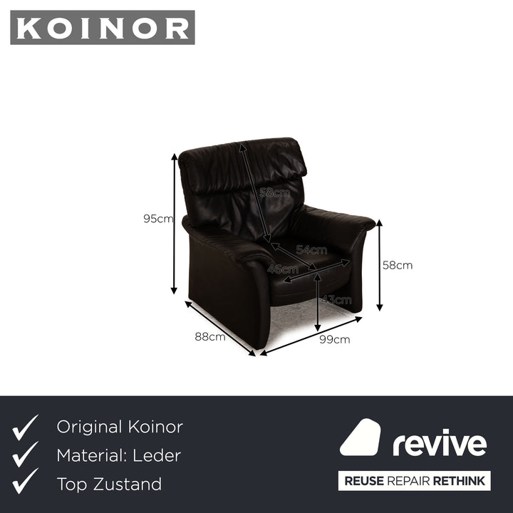 Koinor Corsica Leather Armchair Black
