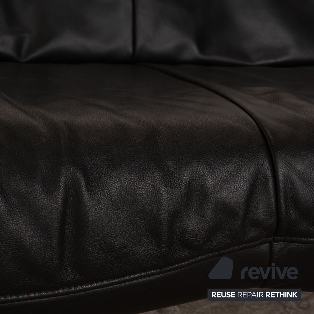 Koinor Leder Dreisitzer Schwarz Sofa Couch