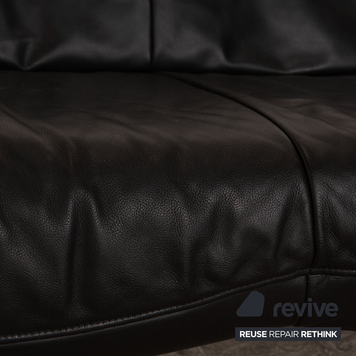 Koinor Leder Dreisitzer Schwarz Sofa Couch