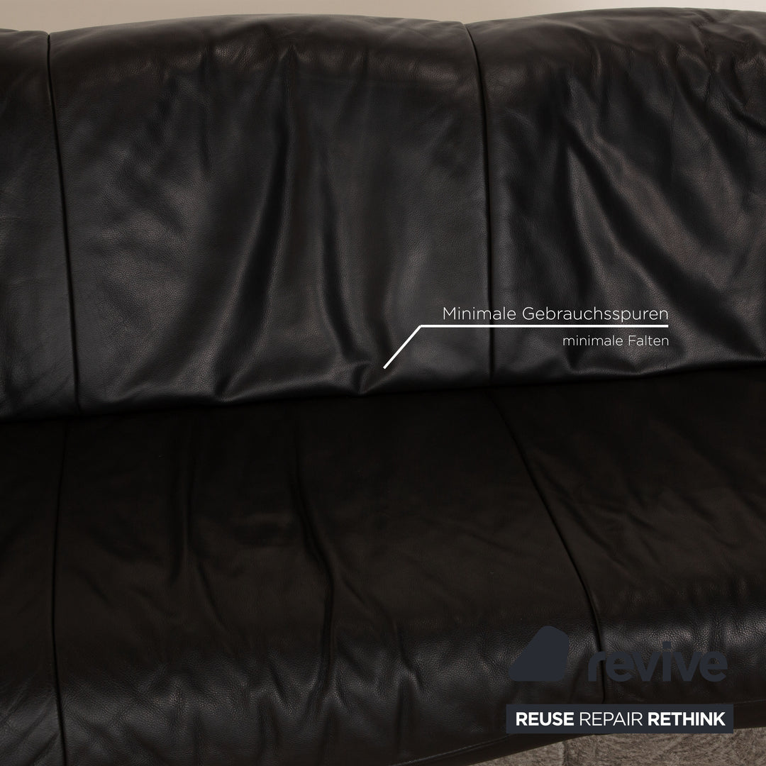 Koinor Leder Dreisitzer Schwarz Sofa Couch