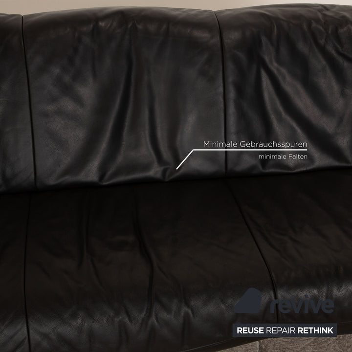 Koinor Leder Dreisitzer Schwarz Sofa Couch