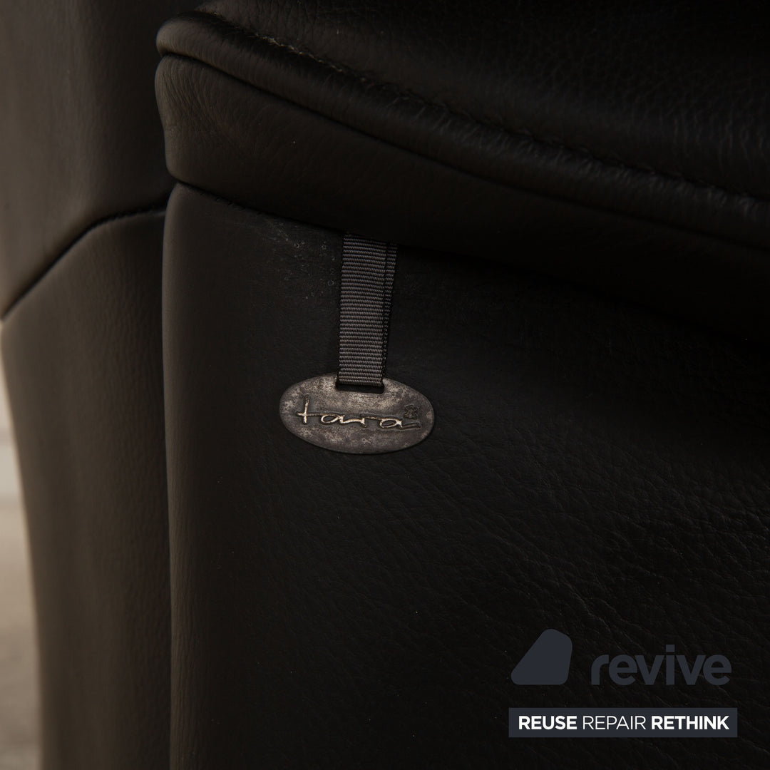 Koinor Leder Dreisitzer Schwarz Sofa Couch